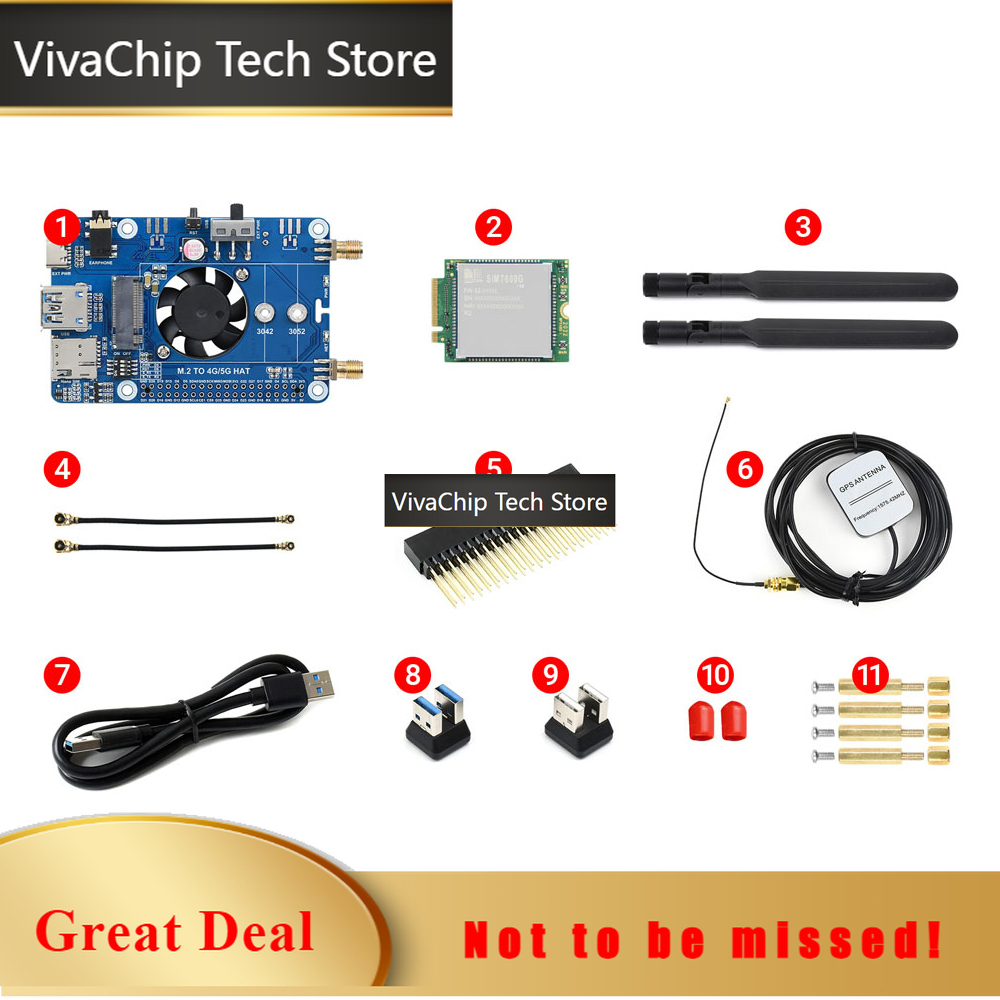 Raspberry Pi 4 8Gb Ram Kit - Scheda di Espansione VivaChip Tech4G LTE